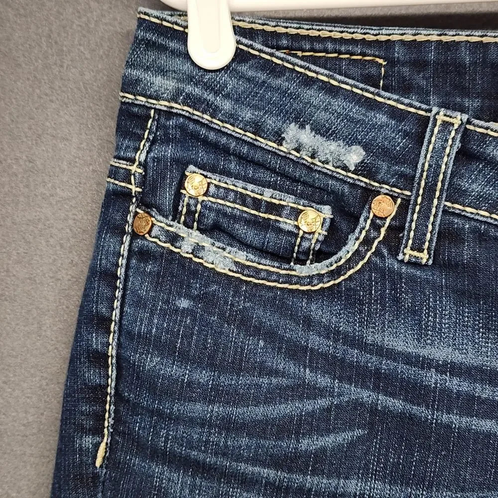 BKE Womens Payton Jeans Size 27 Low Rise Straight Dark Wash Stretch Casual